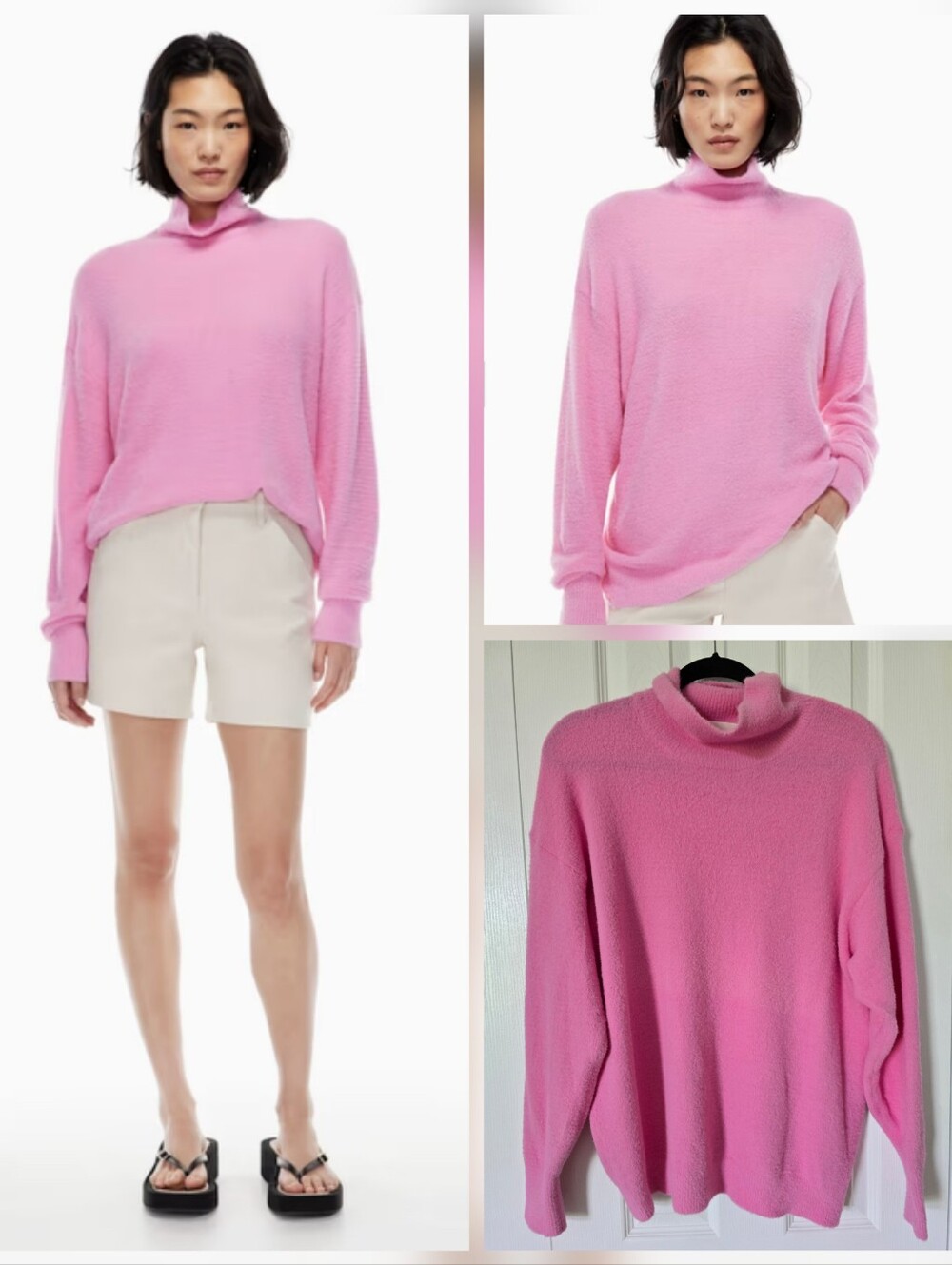 Aritzia Wilfred Free Hush Knit Turtleneck Bubble Pink